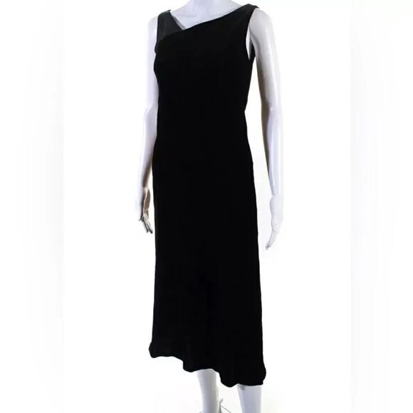 Lafayette 148 NY Black Velvet Maxi Dress Sz 4 with Brooch Christmas‎ New Year - Picture 10 of 11